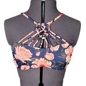 Tori Praver Strappy Knotted Bikini Top Sz M